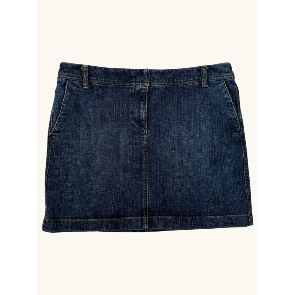 Ann Taylor Loft Denim Mini Skirt Womens Size 10 Dark Wash Blue Casual Short Jean